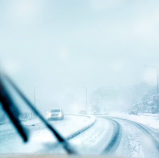 winter driving blizzard