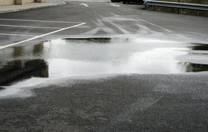 water on asphalt